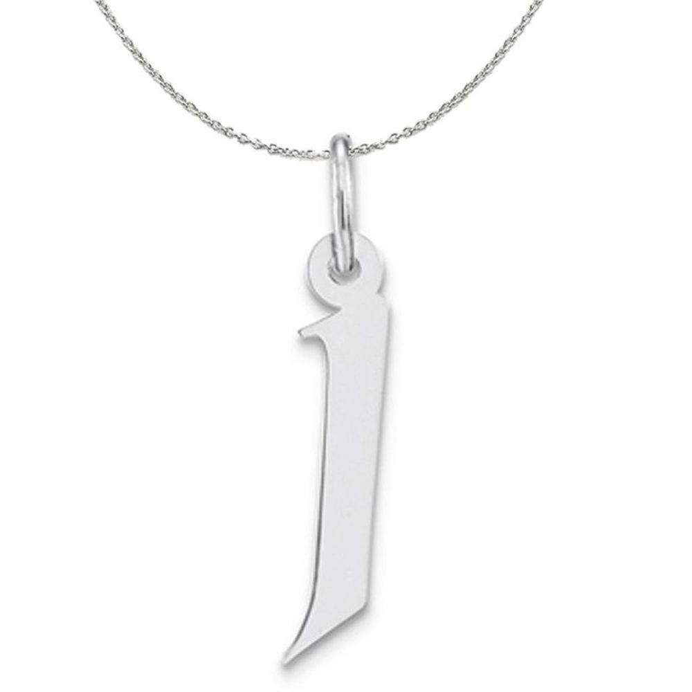 Silver Karlie Collection Block Initial Charm Letter J Necklace - 20 In